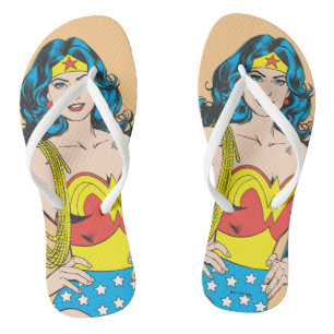 Tongs Wonder Woman Pose Vintage avec Lasso