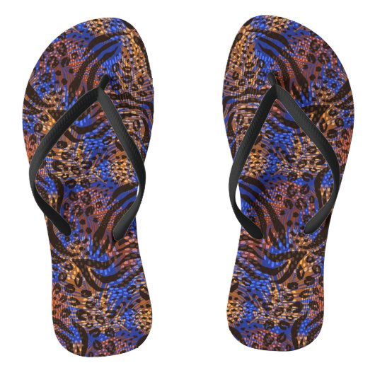 Tongs Zebra Leopard coloré (Semelle)