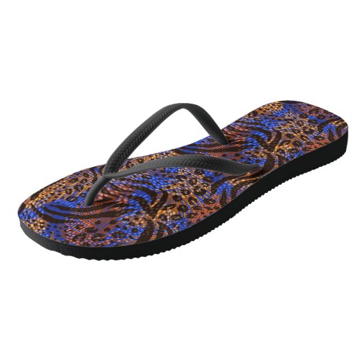 Tongs Zebra Leopard coloré (Incliné)