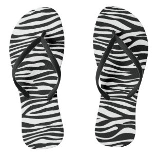 Tongs Zebra Print, Zebra Stripes, Noir Et Blanc