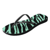 Tongs Zèbre vert à la menthe rayé (Incliné)