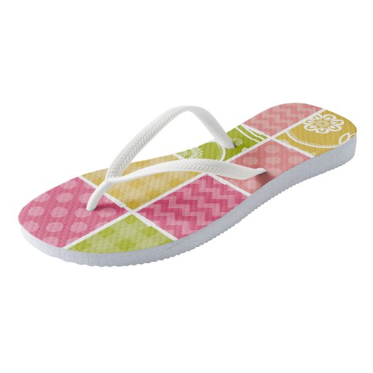 Tongs Zigzag, Chevron, Pois, En vichy, Patchwork (Incliné)