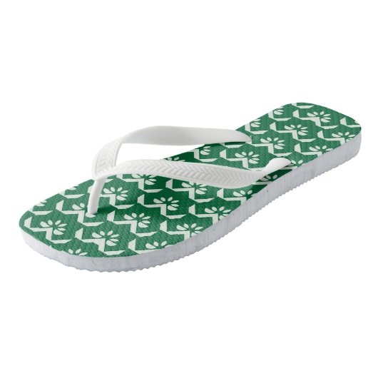 Tongs Zigzag floral vert (Incliné)