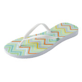 Tongs Zigzag Multi-Couleurs Feuilles bleues (Incliné)