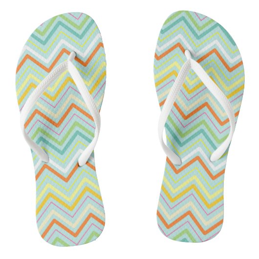 Tongs Zigzag Multi-Couleurs Feuilles bleues (Semelle)