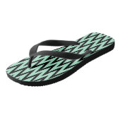 Tongs Zigzag vert et noir (Incliné)