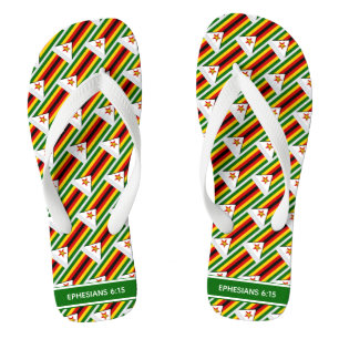 Tongs ZIMBABWE DRAPEAU Patriotique Personnalisé Zimbabwe