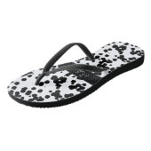 Tongs Zones dalmatiennes noires et blanches (Incliné)