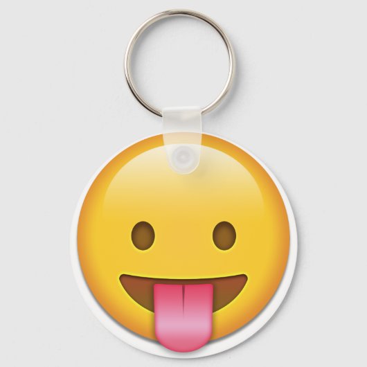 Tongue-out Cheeky Emoji Sleutelhanger (Voorkant)