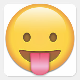 Tongue-out Cheeky Emoji Vierkante Sticker
