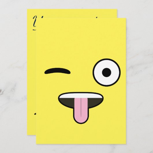 Tongue out Emoji Kaart (Voorkant / Achterkant)