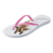 Tongue Out Giraffe Teenslippers Fun Smile (Schuin)