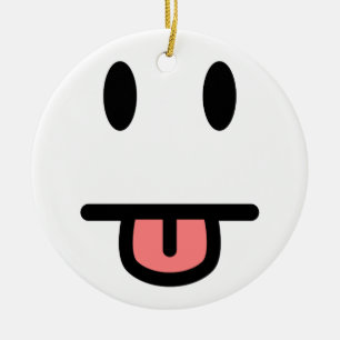 Tongue Sticking Out Face Keramisch Ornament