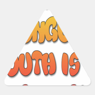 Tongue Tied: Grappige Tong Quote Kleurrijke Tekst  Driehoek Sticker