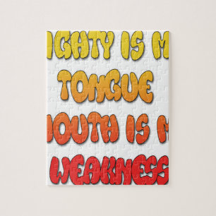 Tongue Tied: Grappige Tong Quote Kleurrijke Tekst Legpuzzel