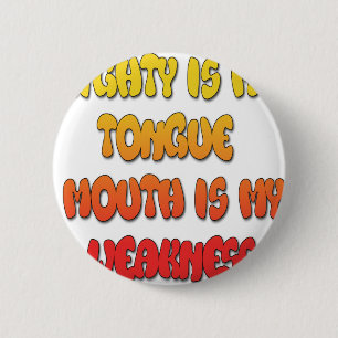 Tongue Tied: Grappige Tong Quote Kleurrijke Tekst  Ronde Button 5,7 Cm