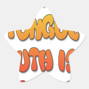 Tongue Tied: Grappige Tong Quote Kleurrijke Tekst  Ster Sticker