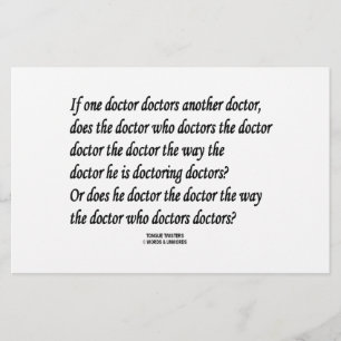 Tongue Twister Doctor Artsen Een andere dokter