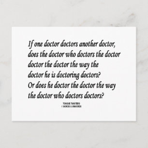 Tongue Twister Doctor Artsen Een andere dokter Briefkaart
