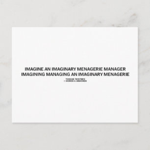Tongue Twister Imagine denkbeeldige menagerie mana Briefkaart