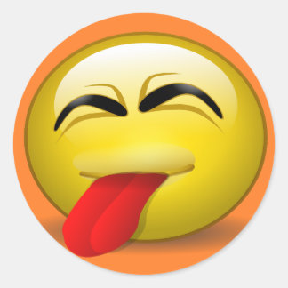 Tongue uit ronde sticker