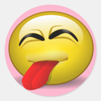 Tongue uit ronde sticker