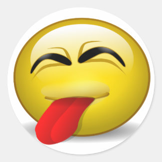 Tongue uit ronde sticker