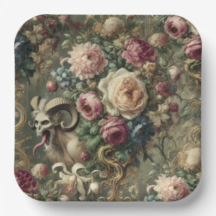 Tongue Whipped Blooms – Gotische Victoriaanse stij Papieren Bordje