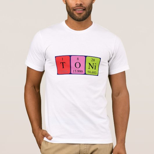 Toni periodiek lijstnaam shirt (Voorkant)