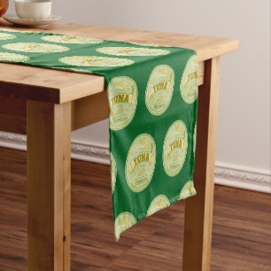 Tonijn kan pop kunst ingeblikte vis korte tafelloper