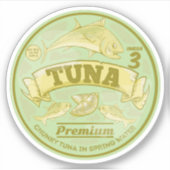 Tonijn kan pop kunst ingeblikte vis sticker (Voorkant)