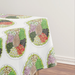 Tonijn Nicoise Salad Eggs Tomaten Olijfaardappelen Tafelkleed