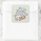 Tonijn Vis ontsnapt aan een blikje Vierkante Sticker (Tas)