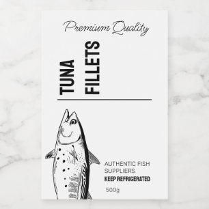 Tonijnfilets Productlabel Voedselcontainer Etiket