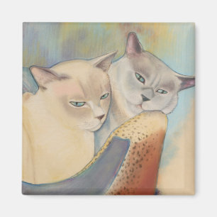 Tonkinese de façon précieuse et aimant carré de