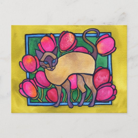 Tonkinese en Tulips Briefkaart (Voorkant)