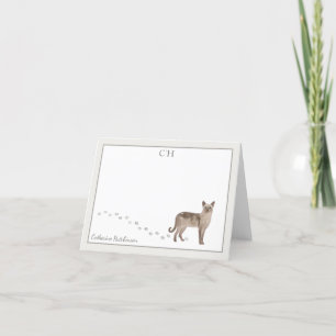 Tonkinese Kat Gray Border Monogram Name Note Card Bedankkaart
