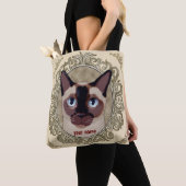 Tonkinese kat over de hele canvas tas (Dichtbij)