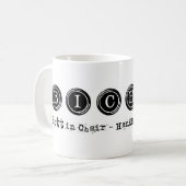 Tonneau sur Chaise Mains sur Clavier Mug (Devant gauche)