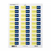 TONNEN LIEFDE | Olifant bruiloft blauw & geel Etiket (Full Sheet)