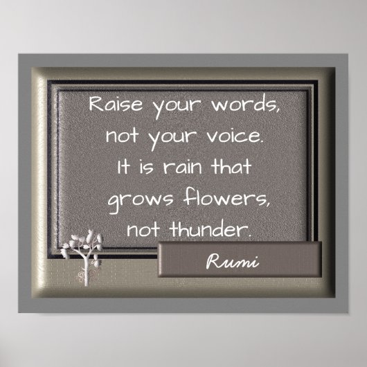 Tonnerre et pluie - Citation de Rumi — Impression (Devant)