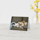 Tonnez les cartes de voeux de bouledogue (Fleur jaune)