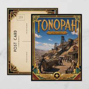 Tonopah Nevada Vintage Art Deco Gouden Tijdperk Briefkaart
