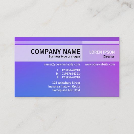 Tons alternatifs - Carte de visite de dégradé doux (Devant)