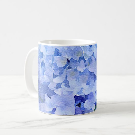 Tons bleus et périwinkle hydrangea tasse à café (Devant gauche)