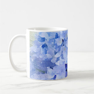 Tons bleus et périwinkle hydrangea tasse à café