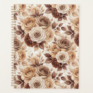 Tons café Floral Rose Motif