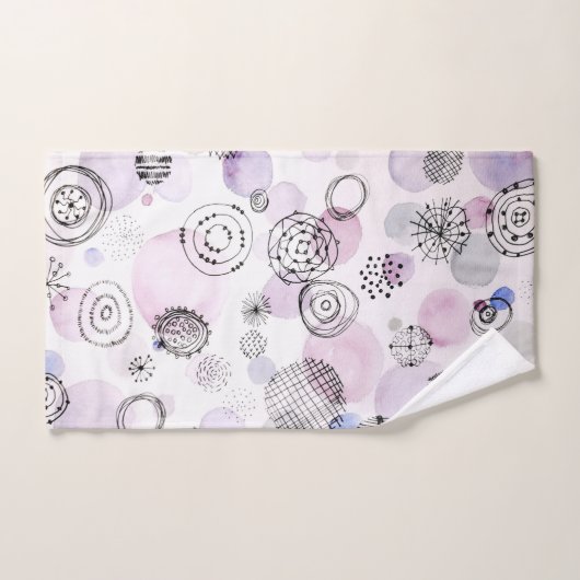 Tons chauds Motif aquarelle (Serviette à main)