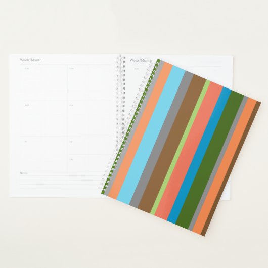 Tons chauds rayés Planner (Devant avec enveloppe)
