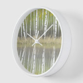 "Tons D'Argent" Argent Birch Trees horloge murale (Angle)
